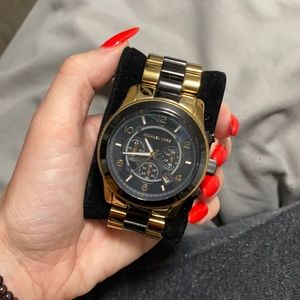 Michael Kors black and gold watch
